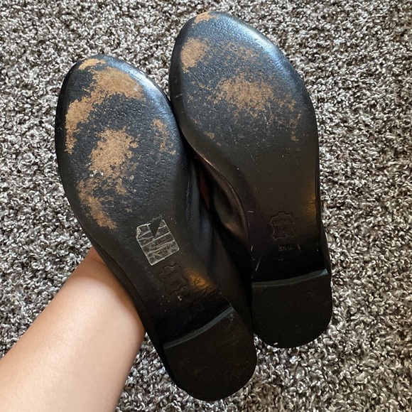 Tory Burch Jolie Ballet Flat Elastic Black Leather Patent Gold - Picture 7 of 11